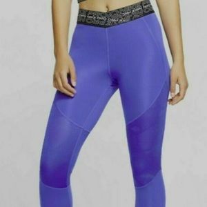Nike PRO Crop Length Running Athletic Tennis Yoga Leggings Purple Size Medium